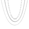 Adornia Tarnish Resistant Silver Set Of 3-chain Necklaces In Metallic