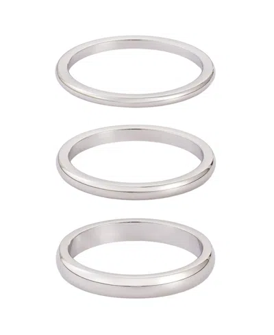 ADORNIA TARNISH RESISTANT SILVER STACKING BAND SET