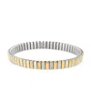 Adornia Tarnish Resistant Silver And 14k Gold Plated Stretch Bar Bracelet In Two-tone