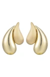 Adornia Teardrop Stud Earrings In Gold