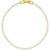 Adornia 14k Plated 7 Micro Tennis Bracelet In Gold