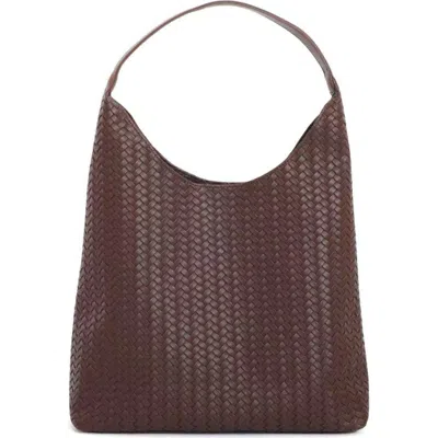 Adornia Texture Woven Shoulder Bag In Brown