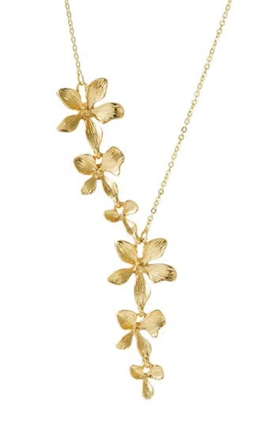 Adornia Textured Petals Y-necklace In Gold