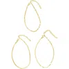 Adornia Three-piece Chain Anklet Set In Gold