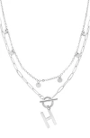 Adornia Toggle Initial Pendant Layered Necklace