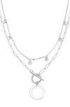 Adornia Toggle Initial Pendant Layered Necklace In Silver-o