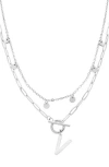 Adornia Toggle Initial Pendant Layered Necklace In Silver-v