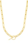 Adornia Gold Cubic Zirconia Paperclip Toggle Necklace In Gold