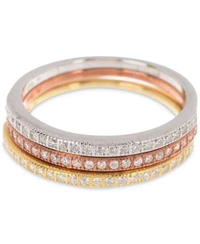 Adornia Tri-tone 3-pc. Set Half Eternity Band Rings In Gold