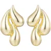 Adornia Triple Teardrop Stud Earrings In Gold