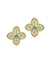 Adornia 14k Gold Plated Turquoise Flower Earrings