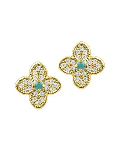 ADORNIA ADORNIA TURQUOISE 14K PLATED EARRINGS