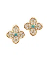 Adornia 14k Rose Gold Plated Turquoise Flower Earrings