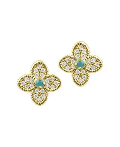 ADORNIA TURQUOISE FLOWER EARRINGS