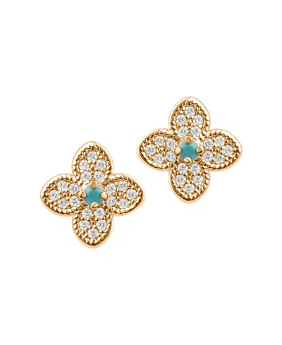 ADORNIA TURQUOISE FLOWER EARRINGS