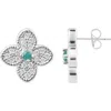 Adornia Silver Plated Turquoise Flower Earrings In Silver/blue