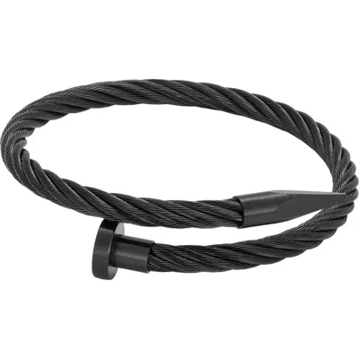 Adornia Twisted Cable Nail Cuff Bracelet In Black