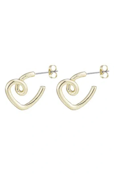 Adornia Twisted Heart Stud Earrings In Gold