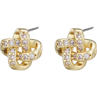 Adornia Twisted Knot Stud Earrings In Gold