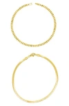 Adornia Two-piece Anklet Set In Gold