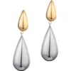 Adornia 14k Gold And Silver Plated Mixed Metal Teardrop Drop Earrings