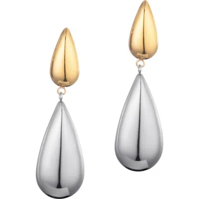 ADORNIA ADORNIA TWO-TONE DROP EARRINGS