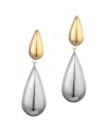 Adornia 14k Gold And Silver Plated Mixed Metal Teardrop Drop Earrings