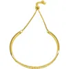 Adornia Water Resistant Curved Bar Slider Bracelet In Gold