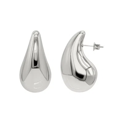 Adornia Water Resistant Teardrop Sculptural Stud Earrings In Metallic