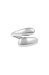 Adornia Tarnish Resistant Silver Plated Overlapping Chunky Bands Ring In Silver