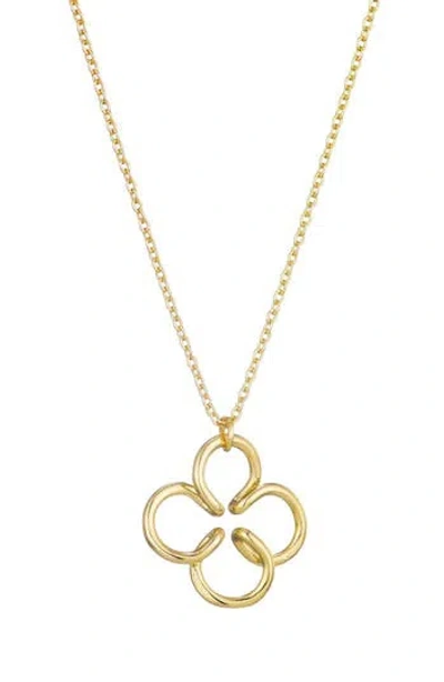 ADORNIA ADORNIA WIRE CLOVER PENDANT NECKLACE