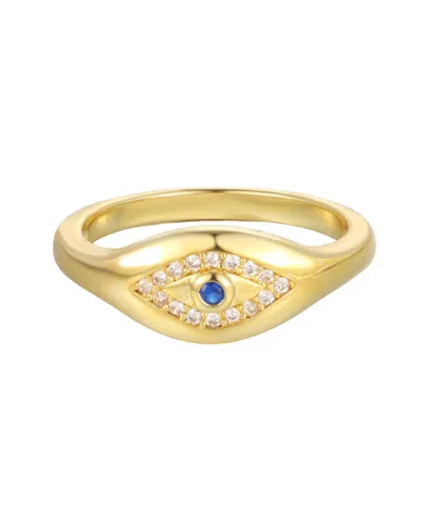 Adornia Women's Cubic Zirconia Gold-tone Pinky Evil Eye Ring