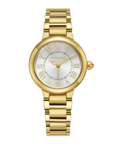 Adornia Women's Gold Classic White Face Watch