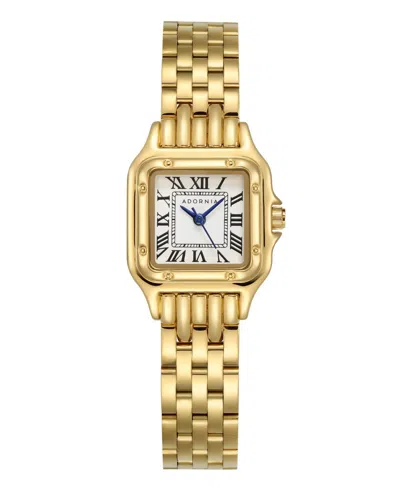 Adornia Women's Gold Paris White Face Watch