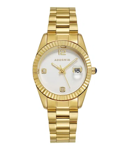 Adornia Women's Gold Rome White Face Watch
