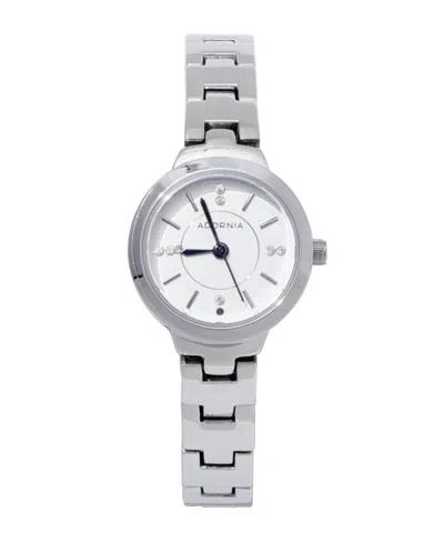 Adornia Women's Silver Florence White Face Watch