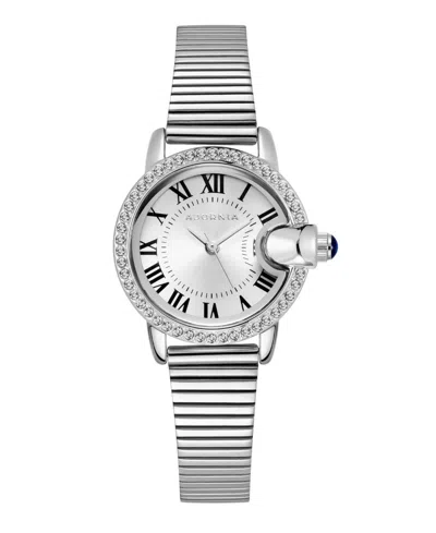Adornia Women's Silver London White Face Watch