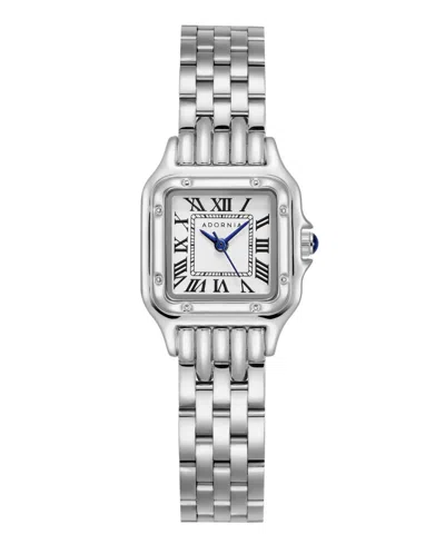 Adornia Women's Silver Paris White Face Watch In Pattern