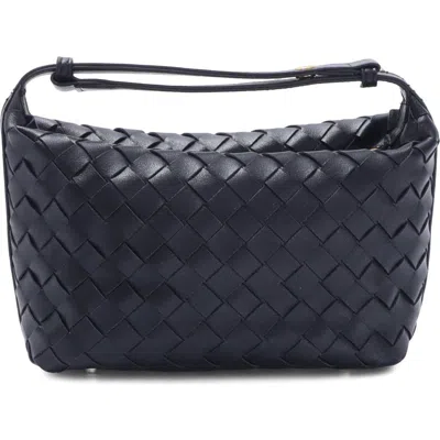 Adornia Woven Faux Leather Crescent Bag In Black