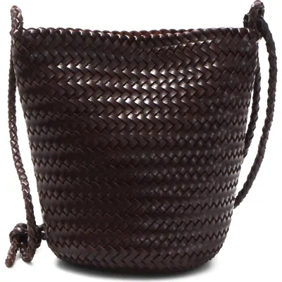 Adornia Woven Faux Leather Shoulder Bag In Brown