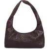 Adornia Dark Brown Patchwork Shoulder Bag In Brown