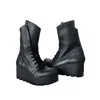 Adrenaline Fashion Handcrafted Women's Black Leather Lace-up Platform Boots – Genuine Leather Designer Handmade Wedge A In Black
