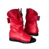 Adrenaline Fashion Handcrafted Women's Red Leather Open-toe Ankle Boots With Zipper – Genuine Leather Designer Handmade In Red