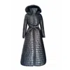 Adrenaline Fashion Long Black Puffer Coat Women's Quilted Winter Jacket With Hood And Belt Warm Elegant Outerwear In Black