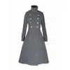 Adrenaline Fashion Long Grey Wool Coat Elegant Classic Winter Overcoat High Neck Double Breasted Designer Women's Outer In Gray