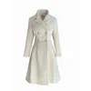 Adrenaline Fashion Long Off-white Wool Coat Elegant Double Breasted Winter Overcoat With Lining Women's Designer Outerw In White
