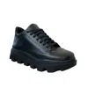 Adrenaline Fashion Luxury Designer Black Leather Sneakers – Chunky Sole Statement Shoes For Women In Animal Print