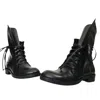 Adrenaline Fashion Luxury Women's Leather Ankle Boots – Designer Black Genuine Leather Lace-up Boots – Limited Edition In Black