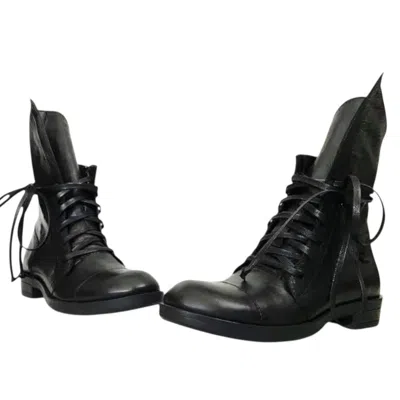 Adrenaline Fashion Luxury Women's Leather Ankle Boots – Designer Black Genuine Leather Lace-up Boots – Limited Edition