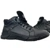 Adrenaline Fashion Men's Men's Black Leather Sneaker Boots – Handmade Designer Limited Edition High-top Shoes In Black